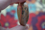 Painted Rock Heart, Hand Painted Rock, Gold Painted Heart, Love Amulet, Pocket Rock