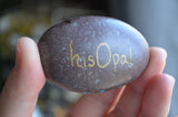 Mandala Stone, Hand Painted Rock, Aqua and Gold, Mandala Rock, Boho Decor