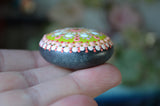 Small Mandala Stone, Painted Rock, Prayer Rock, Jewel Drop Mandala, Hand Painted Rock