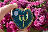 Painted Rock Heart, Cactus Decor, Cactus Lovers, Cactus Gift, Hand Painted Rock, Southwestern Decor