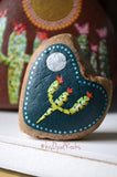 Painted Rock Heart, Cactus Decor, Cactus Lovers, Cactus Gift, Hand Painted Rock, Southwestern Decor