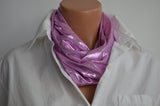 Metallic Baby Pink Infinity Scarf Lightweight Layering Fashion Piece Womens Christmas Ascot - hisOpal Swimwear - 4