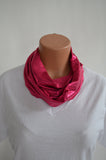 Metallic Hot Pink Infinity Scarf Lightweight Layering Fashion Piece Womens and Teens Holiday Ascot - hisOpal Swimwear - 3