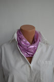 Metallic Baby Pink Infinity Scarf Lightweight Layering Fashion Piece Womens Christmas Ascot - hisOpal Swimwear - 2