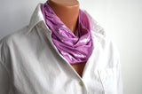 Metallic Baby Pink Infinity Scarf Lightweight Layering Fashion Piece Womens Christmas Ascot - hisOpal Swimwear - 3