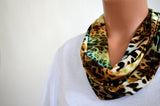 Leopard Print Infinity Scarf Lightweight Layering Fashion Piece Womens Ascot Neck Warmer - hisOpal Swimwear - 5
