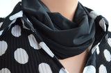 Classic Black Infinity Scarf Lightweight Scarf Womens Ascot Neck Warmer - hisOpal Swimwear - 5