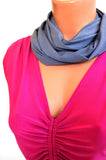 Grey Infinity Scarf Lightweight Layering Fashion Accessories Women's Ascot Neck Warmer Unisex Scarf - hisOpal Swimwear - 4