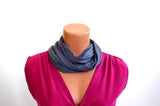 Grey Infinity Scarf Lightweight Layering Fashion Accessories Women's Ascot Neck Warmer Unisex Scarf - hisOpal Swimwear - 2