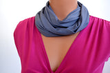 Grey Infinity Scarf Lightweight Layering Fashion Accessories Women's Ascot Neck Warmer Unisex Scarf - hisOpal Swimwear - 3
