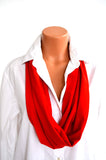 Tomato Red Infinity Scarf Lightweight Layering Fashion Accent Women's Ascot Circle Scarf hisOpal - hisOpal Swimwear - 5