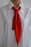 Tomato Red Scarf Women's Neck Tie Lightweight Scarf Head Wrap Cravat Unisex Club Wear Neck Bow - hisOpal Swimwear - 2