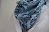 Infinity Scarf Metallic Blue Snakeskin and Rose Print Lightweight Layering Fashion Accessories Women's Ascot Neck Warmer - hisOpal Swimwear - 5