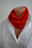 Tomato Red Infinity Scarf Lightweight Layering Fashion Accent Women's Ascot Circle Scarf hisOpal - hisOpal Swimwear - 6