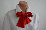 Tomato Red Scarf Women's Neck Tie Lightweight Scarf Head Wrap Cravat Unisex Club Wear Neck Bow - hisOpal Swimwear - 3