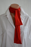 Tomato Red Scarf Women's Neck Tie Lightweight Scarf Head Wrap Cravat Unisex Club Wear Neck Bow - hisOpal Swimwear - 4