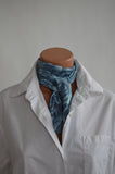 Southwestern Scarf Metallic Blue Rose and Snakeskin Print Women's Neck Tie Lightweight Neck Bow - hisOpal Swimwear - 5