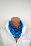 Metallic Peacock Blue Infinity Scarf Lightweight Layering Fashion Piece - hisOpal Swimwear - 1