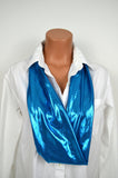 Metallic Peacock Blue Infinity Scarf Lightweight Layering Fashion Piece - hisOpal Swimwear - 3