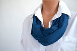 Long Teal Infinity Scarf Lightweight Layering Fashion Piece Womens Ascot - hisOpal Swimwear - 4