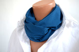 Long Teal Infinity Scarf Lightweight Layering Fashion Piece Womens Ascot - hisOpal Swimwear - 5