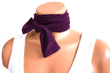 Plum Scarf Purple Neck Tie Lightweight Layering Fashion Accessories Sash Belt Neck Bow - hisOpal Swimwear - 3