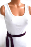 Plum Scarf Purple Neck Tie Lightweight Layering Fashion Accessories Sash Belt Neck Bow - hisOpal Swimwear - 2