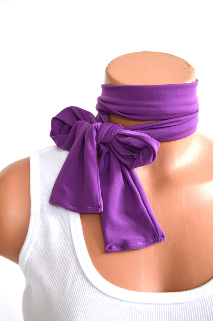 Light Purple Scarf Neck Tie Lightweight Layering Fashion Accessories Lavender Hair Bow Neck Bow - hisOpal Swimwear - 1