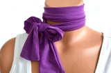 Light Purple Scarf Neck Tie Lightweight Layering Fashion Accessories Lavender Hair Bow Neck Bow - hisOpal Swimwear - 2