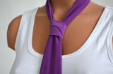 Light Purple Scarf Neck Tie Lightweight Layering Fashion Accessories Lavender Hair Bow Neck Bow - hisOpal Swimwear - 5