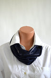 Long Infinity Scarf Metallic Navy Blue Lightweight Layering Fashion Accessories Women's Ascot - hisOpal Swimwear - 2