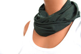 Infinity Scarf Army Green Lightweight Layering Fashion Accessories Women's Ascot - hisOpal Swimwear - 2