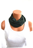 Infinity Scarf Army Green Lightweight Layering Fashion Accessories Women's Ascot - hisOpal Swimwear - 1