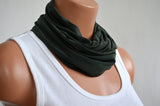 Infinity Scarf Army Green Lightweight Layering Fashion Accessories Women's Ascot - hisOpal Swimwear - 4