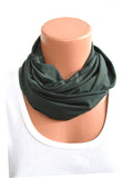 Infinity Scarf Army Green Lightweight Layering Fashion Accessories Women's Ascot - hisOpal Swimwear - 3