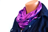 Infinity Scarf Short Metallic Hot Pink over Purple Lightweight Layering Fashion Accessories Women's Ascot Neck Warmer - hisOpal Swimwear - 3