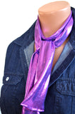 Metallic Hot Pink on Purple Scarf Women's Neck Tie Lightweight Layering Fashion Accessories - hisOpal Swimwear - 5