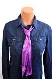 Metallic Hot Pink on Purple Scarf Women's Neck Tie Lightweight Layering Fashion Accessories - hisOpal Swimwear - 2