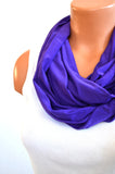 Purple Scarf Long Infinity Scarf Lightweight Layering Fashion Accessories Women's Ascot Neck Warmer - hisOpal Swimwear - 1