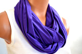 Purple Scarf Long Infinity Scarf Lightweight Layering Fashion Accessories Women's Ascot Neck Warmer - hisOpal Swimwear - 3