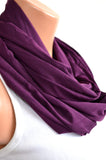Plum Long Infinity Scarf Lightweight Layering Women's Ascot Unisex Scarf Neck Warmer - hisOpal Swimwear - 6