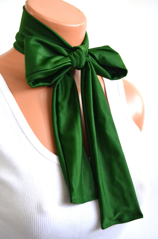 Hunter Green Scarf Women's Neck Tie Lightweight Layering Fashion Accessories Hair Tie