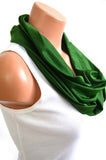 Infinity Scarf Hunter Green Lightweight Layering Fashion Accessories Women's Ascot Unisex - hisOpal Swimwear - 7