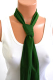 Hunter Green Scarf Women's Neck Tie Lightweight Layering Fashion Accessories Hair Tie Sash Belt - hisOpal Swimwear - 4