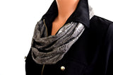 Long Infinity Scarf Metallic Grey Snakeskin Print Lightweight Layering Fashion Accessories Women's Ascot Neck Warmer - hisOpal Swimwear - 2