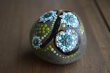 Painted Rock Initial B, Hand Painted Rock Art, office gift, initial B paperweight, mandala stone