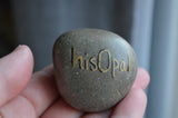 Painted Rock Initial B, Hand Painted Rock Art, office gift, initial B paperweight, mandala stone