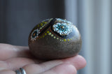 Painted Rock Initial B, Hand Painted Rock Art, office gift, initial B paperweight, mandala stone
