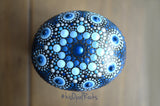 Hand Painted Rock, Mandala Stone, Blue Mandala, Wedding Gift, Something Blue, Boy Baby Shower