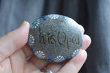 Hand Painted Rock, Mandala Stone, Blue Mandala, Wedding Gift, Something Blue, Boy Baby Shower